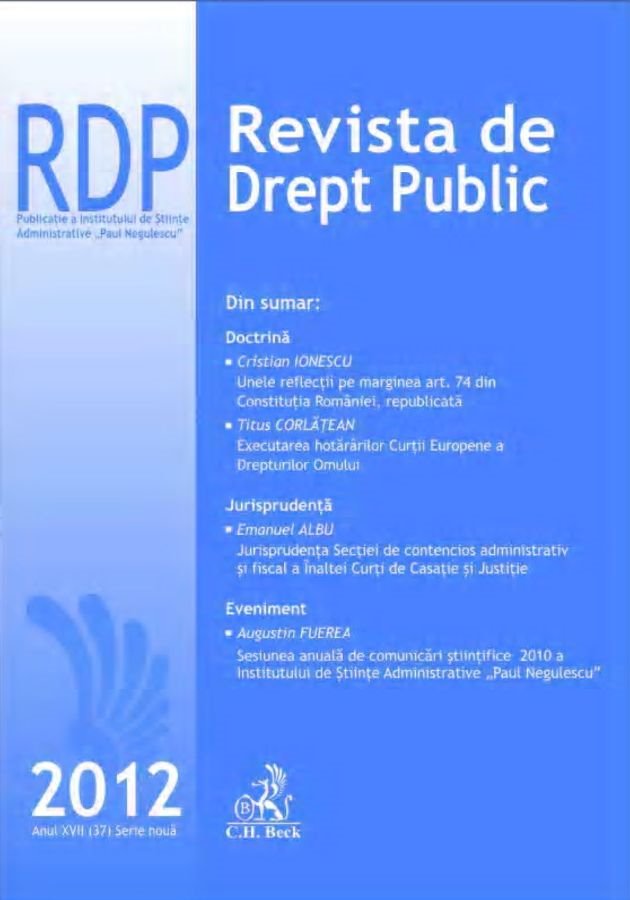 Imagine Revista de Drept Public - Abonament 2012