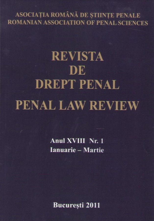 Imagine Revista de Drept Penal, Nr. 1/2011