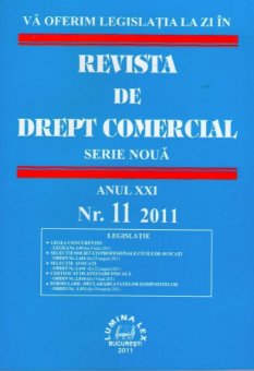 Imagine Revista de drept comercial, Nr. 11/2011