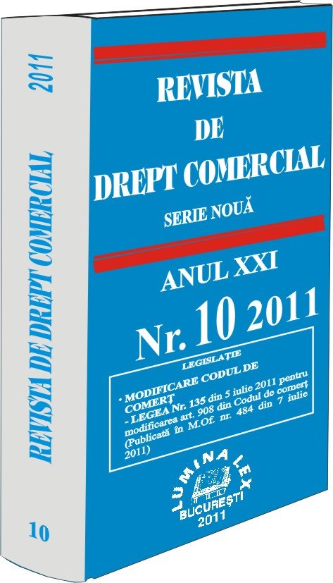 Imagine Revista de drept comercial, Nr. 10/2011