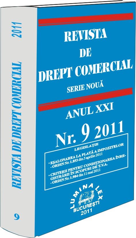 Imagine Revista de drept comercial, Nr. 9/2011
