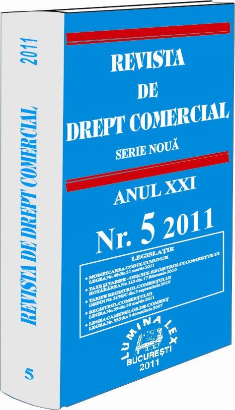 Imagine Revista de drept comercial, Nr. 5/2011