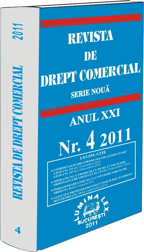 Imagine Revista de drept comercial, Nr. 4/2011