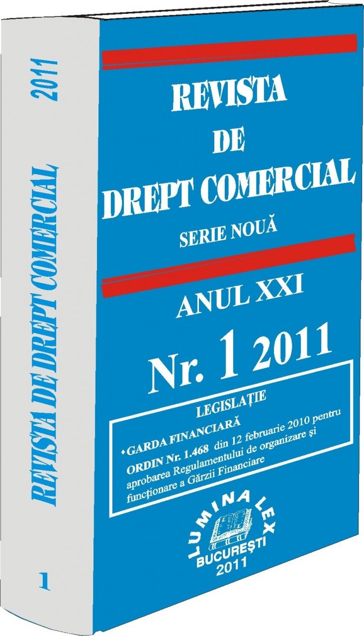 Imagine Revista de drept comercial, Nr. 1/2011