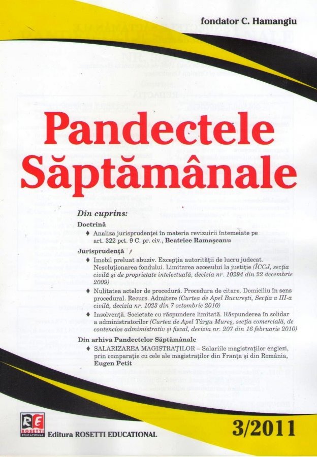 Imagine Pandectele Saptamanale, Nr. 3/2011