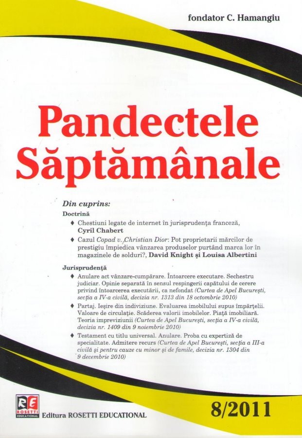 Imagine Pandectele Saptamanale, Nr. 8/2011
