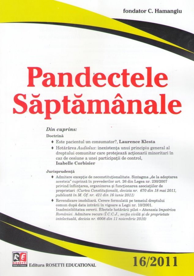 Imagine Pandectele Saptamanale, Nr. 16/2011