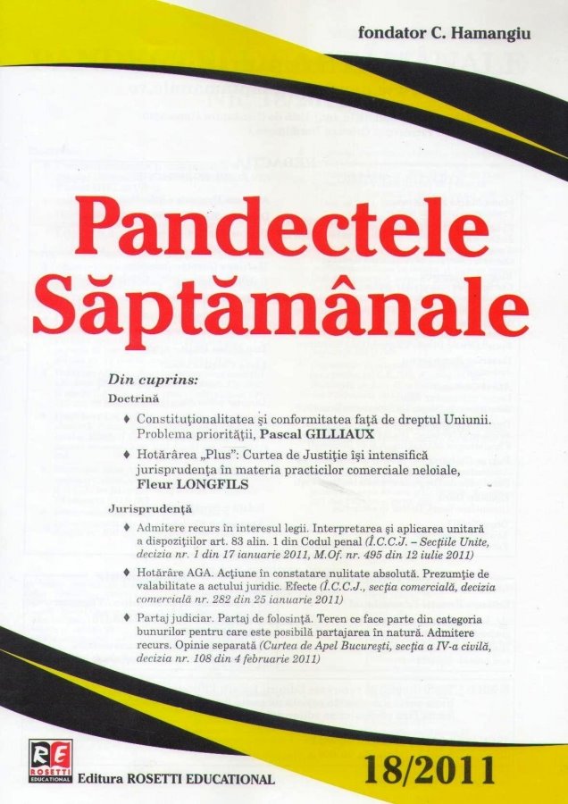 Imagine Pandectele Saptamanale, Nr. 18/2011