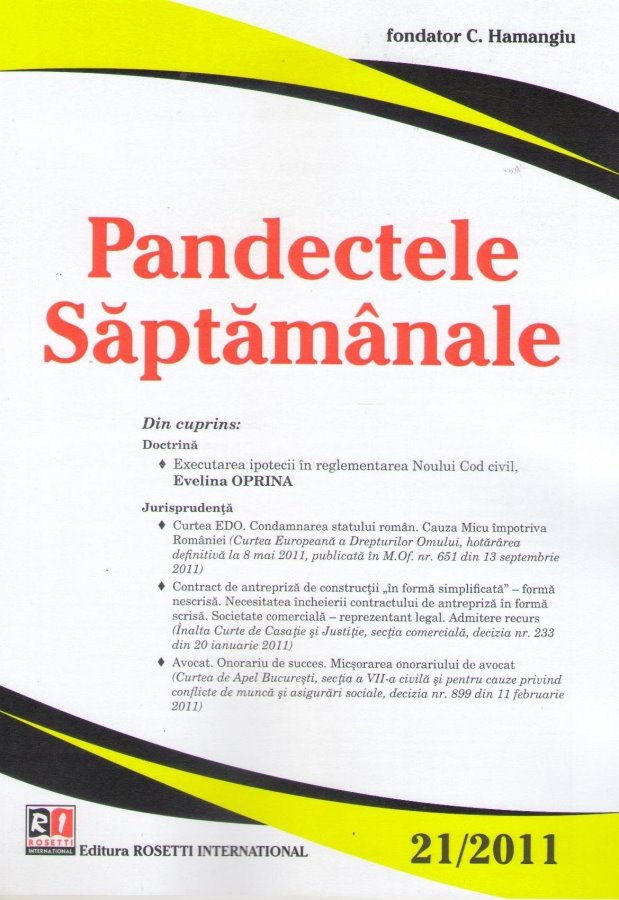 Imagine Pandectele Saptamanale, Nr. 21/2011