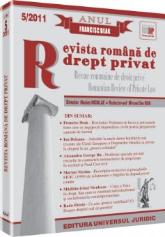Imagine Revista romana de drept privat, Nr. 5/2011