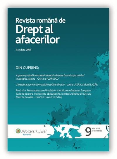 Imagine Revista Romana de Drept al Afacerilor Nr. 9/2011