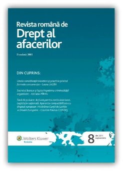 Imagine Revista Romana de Drept al Afacerilor, Nr. 8/2011