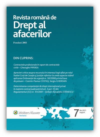 Imagine Revista Romana de Drept al Afacerilor, Nr. 7/2011