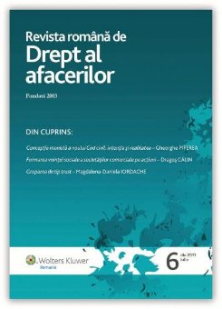 Imagine Revista Romana de Drept al Afacerilor, Nr. 6/2011