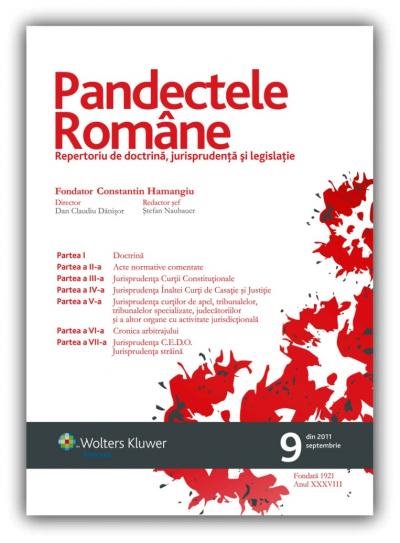 Imagine Pandectele Romane, Nr. 9/2011