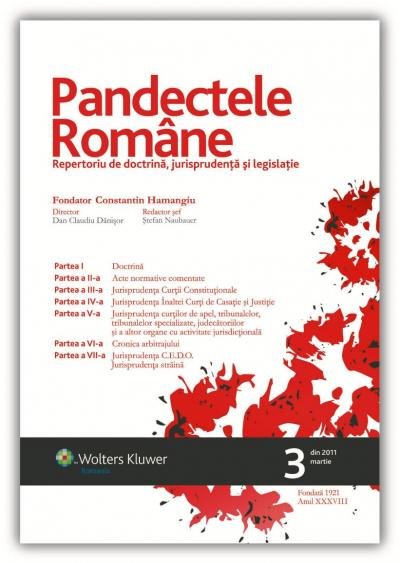Imagine Pandectele Romane, Nr. 3/2011