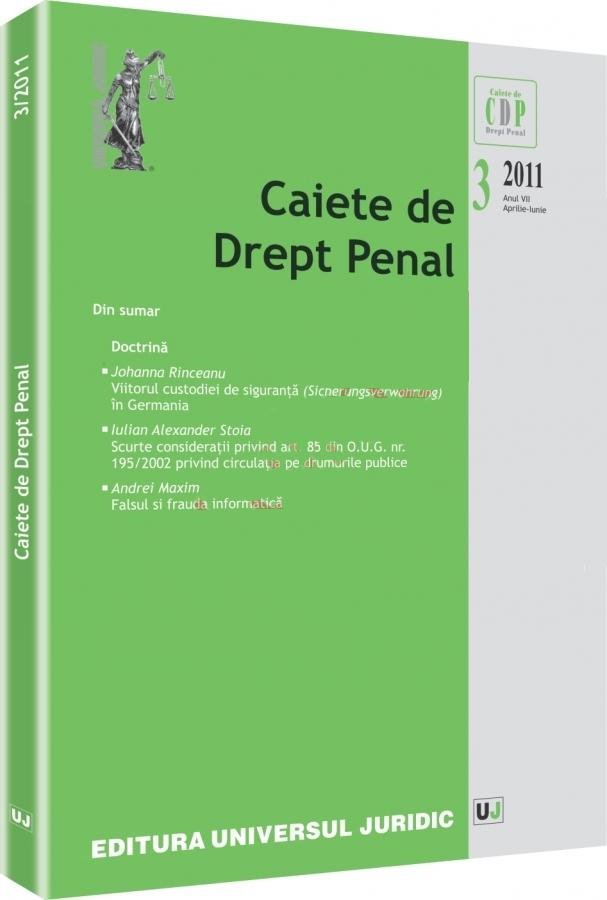 Imagine Caiete de Drept Penal, Nr. 3/2011