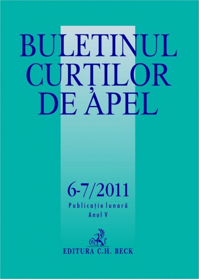 Imagine Buletinul Curtilor de Apel, Nr. 6-7/2011