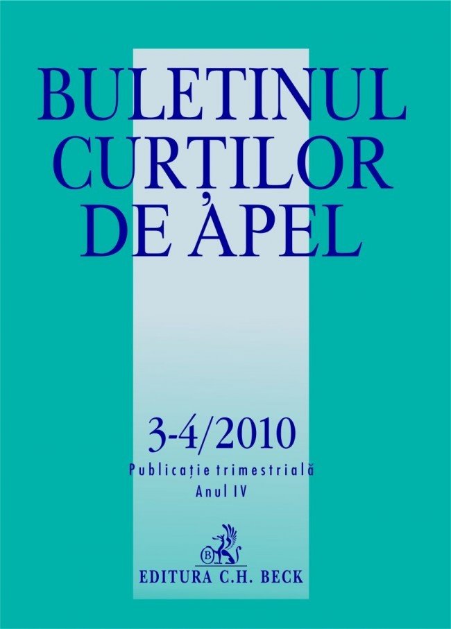 Imagine Buletinul Curtilor de Apel, Nr. 3-4/2010