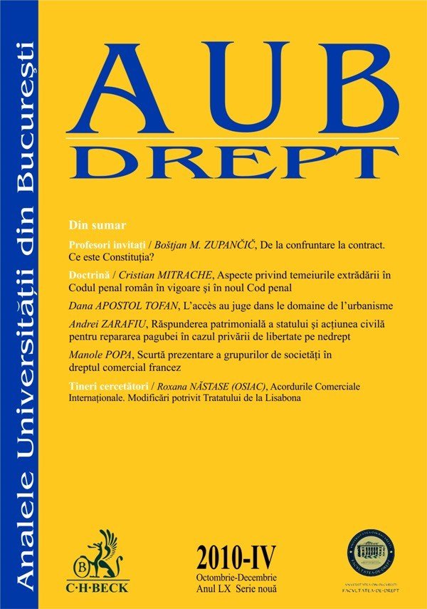 Imagine Analele Universitatii din Bucuresti - Seria Drept, Nr. IV din 2010