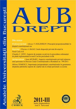 Imagine Analele Universitatii din Bucuresti - Seria Drept, Nr. III din 2011