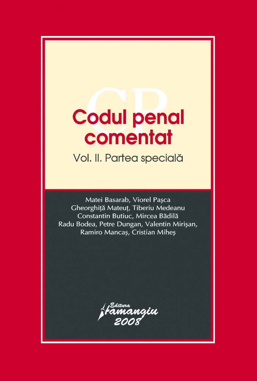 Imagine Codul penal comentat. Partea speciala vol. 2