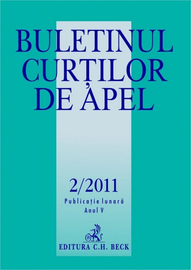 Imagine Buletinul Curtilor de Apel, Nr. 2/2011
