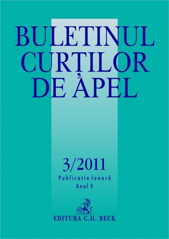 Imagine Buletinul Curtilor de Apel, Nr. 3/2011