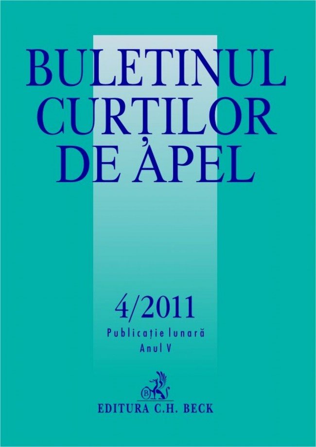 Imagine Buletinul Curtilor de Apel, Nr. 4/2011