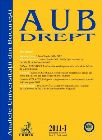 Imagine Analele Universitatii din Bucuresti - Seria Drept, Nr. I din 2011