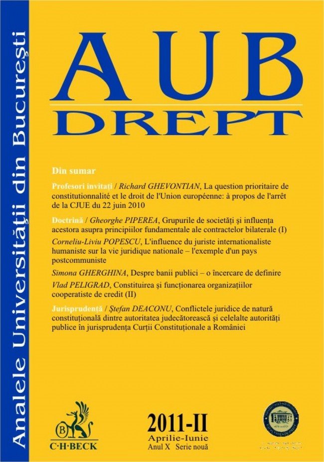 Imagine Analele Universitatii din Bucuresti - Seria Drept, Nr. II din 2011