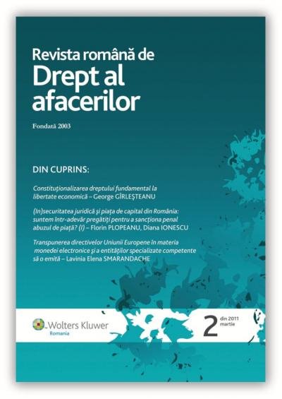 Imagine Revista Romana de Drept al Afacerilor, Nr. 2/2011