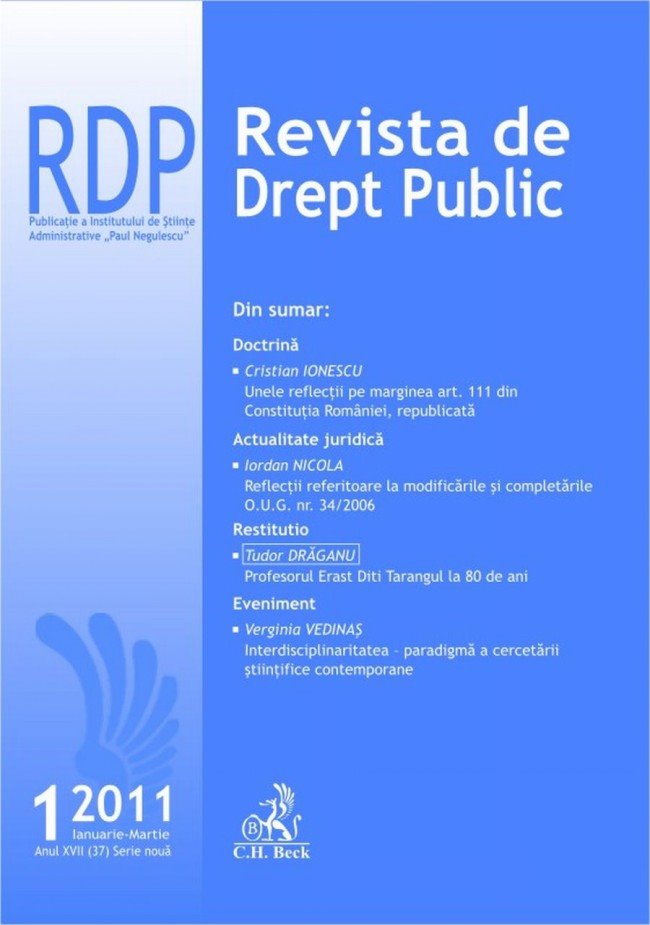Imagine Revista de Drept Public, Nr. 1/2011