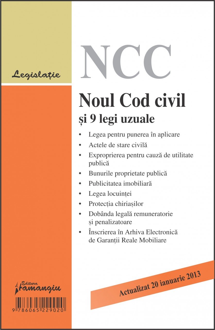 Noul cod civil si 9 legi uzuale actualizat 20 ianuarie 2013