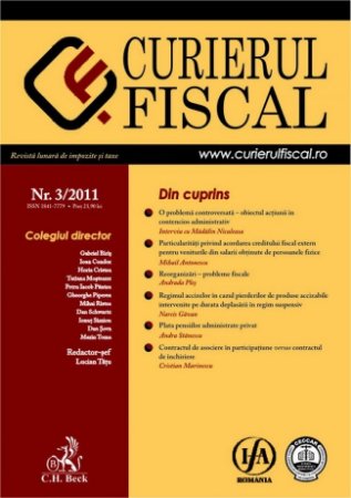 Imagine Curierul fiscal, Nr. 3/2011