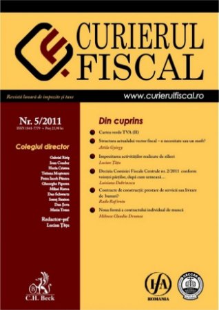 Imagine Curierul fiscal, Nr. 5/2011