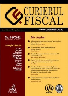 Imagine Curierul fiscal, Nr. 8-9/2011