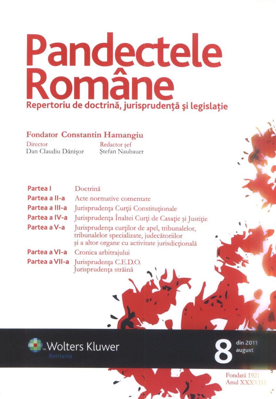 Imagine Pandectele Romane, Nr. 8/2011
