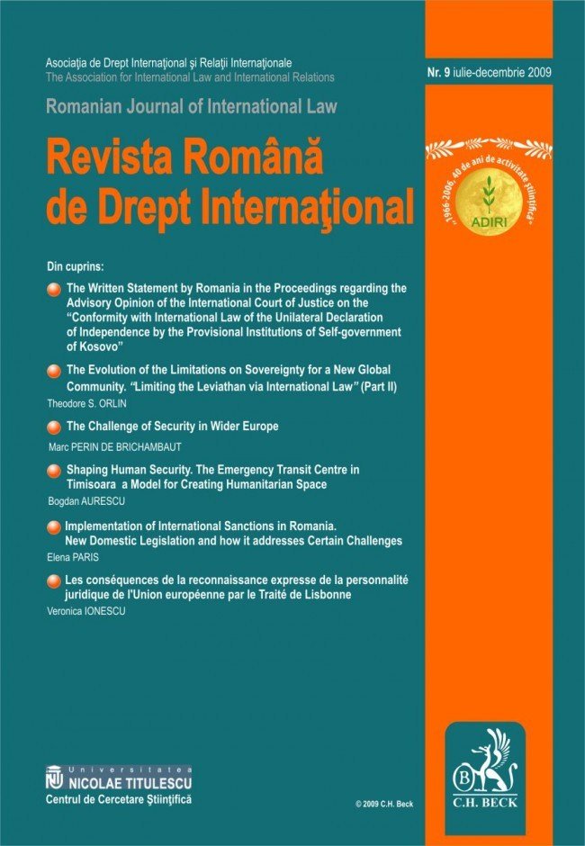 Imagine Revista Romana de Drept International, Nr. 9/2009