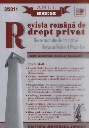 Imagine Revista romana de drept privat, Nr. 3/2011