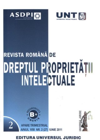 Imagine Revista romana de dreptul proprietatii intelectuale, Nr. 2/2011