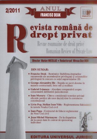 Imagine Revista romana de drept privat, Nr. 2/2011