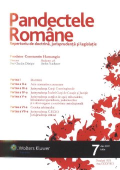 Imagine Pandectele Romane, Nr. 7/2011