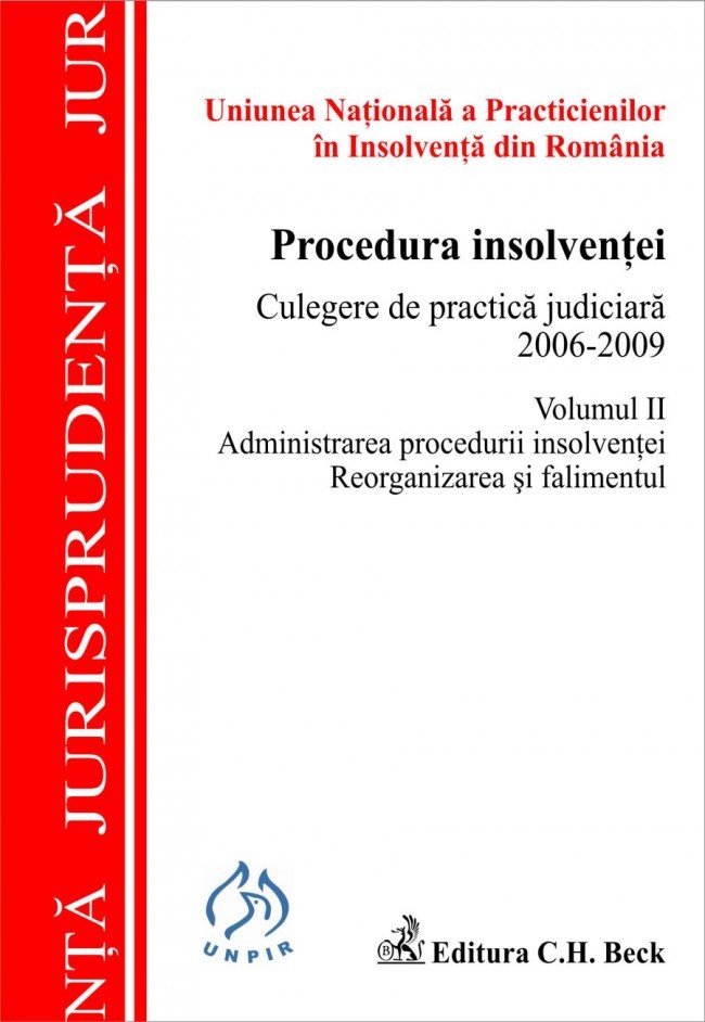 Imagine Procedura insolventei. Culegere de practica judiciara 2006-2009. Volumul II