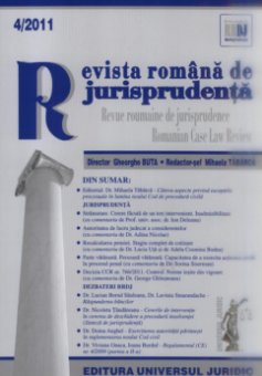 Imagine Revista romana de jurisprudenta, Nr. 4/2011
