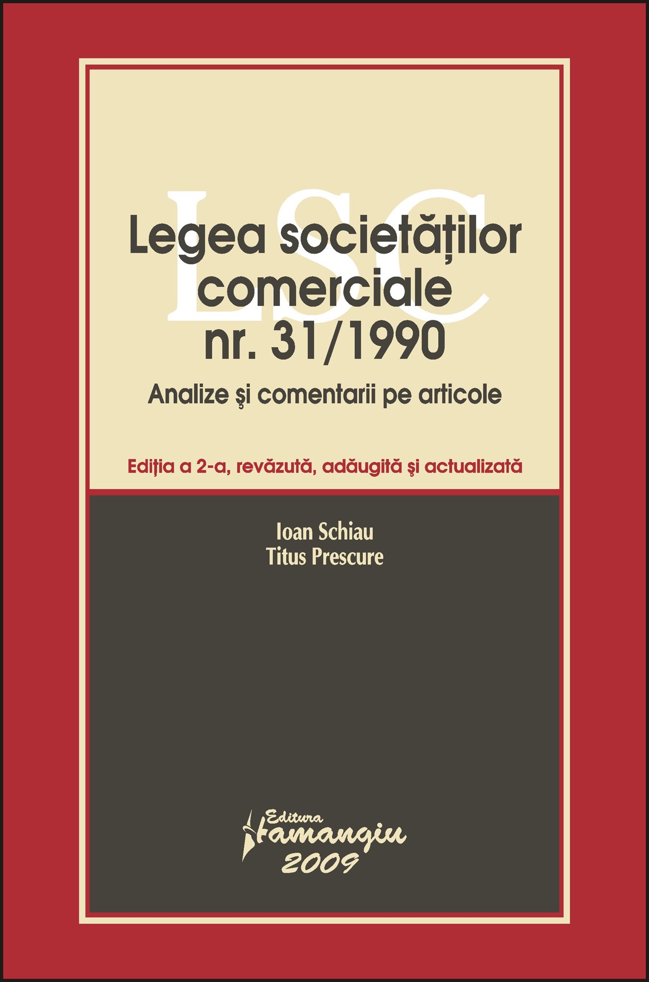 Imagine Legea societatilor comerciale nr 31/1990. Analize si comentarii pe articole