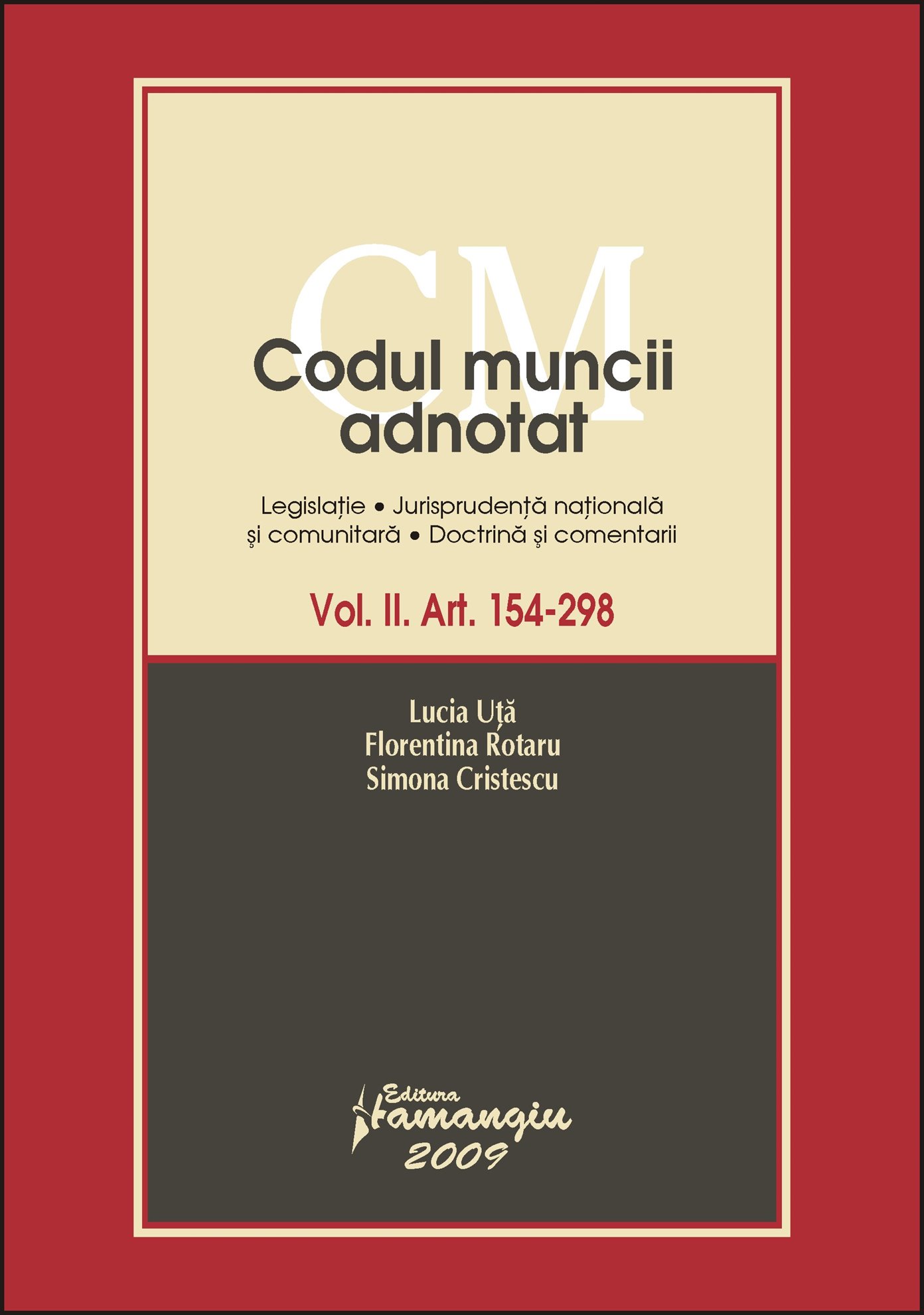 Imagine Codul muncii adnotat. Volumul II art 154-298