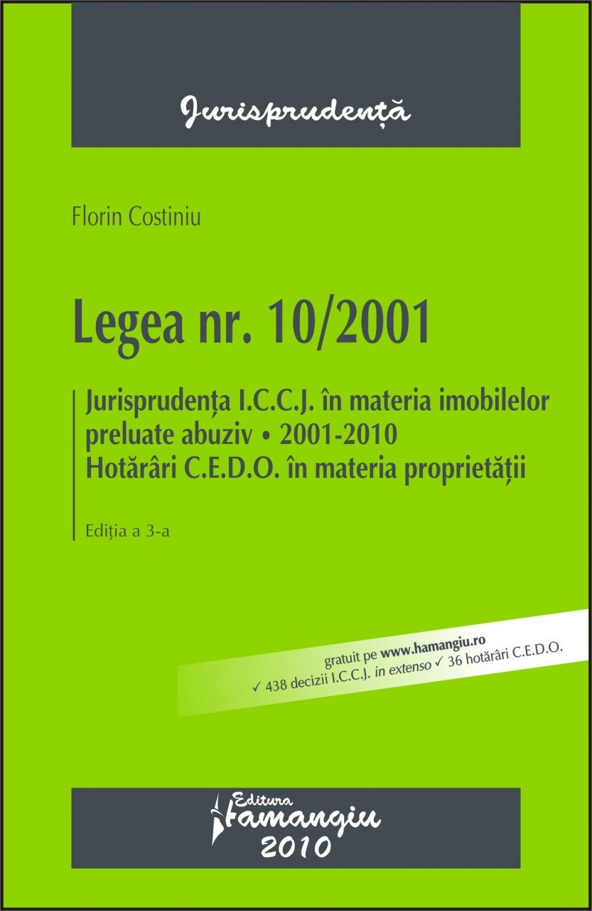 Imagine Legea 10/2001. Editia a 3-a