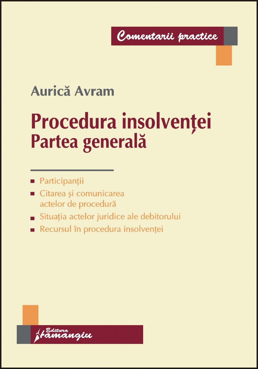 Imagine Procedura insolventei. Partea generala