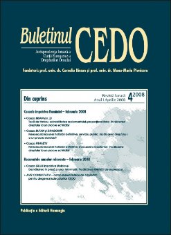 Imagine Buletinul CEDO nr. 4/2008